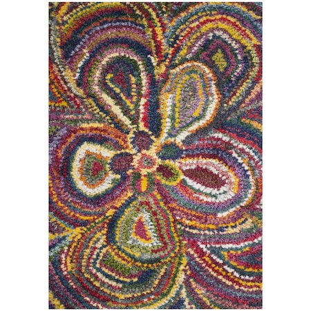 Flowers First 6 ft. 7 in. x 9 ft. 2 in. Fiesta Shag Power Loomed Rug, Multi Color - Medium Rectangle FL1881756